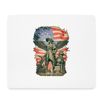 Steampunk American Flag - Mouse Pad (horizontal) - white - Front