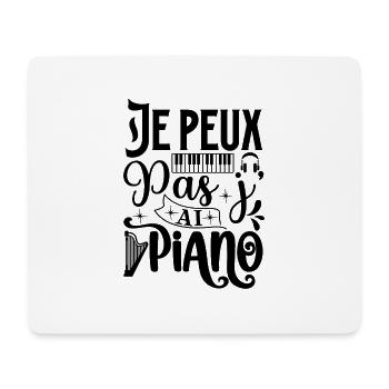 Je peux pas j'ai piano - Tapis de souris (format paysage) - blanc - Devant