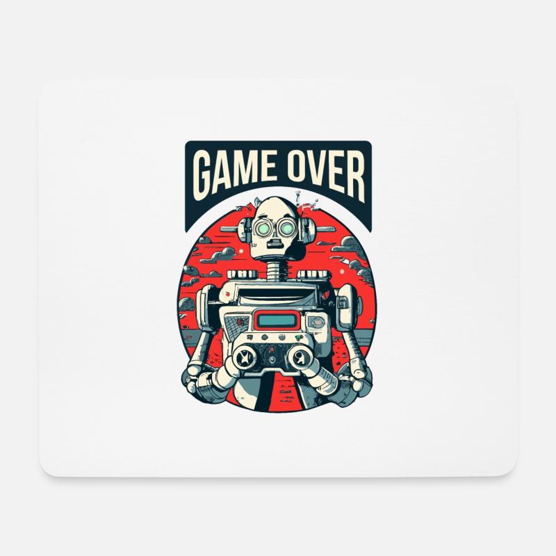 Game over robot - Mouse Pad (horizontal) - white