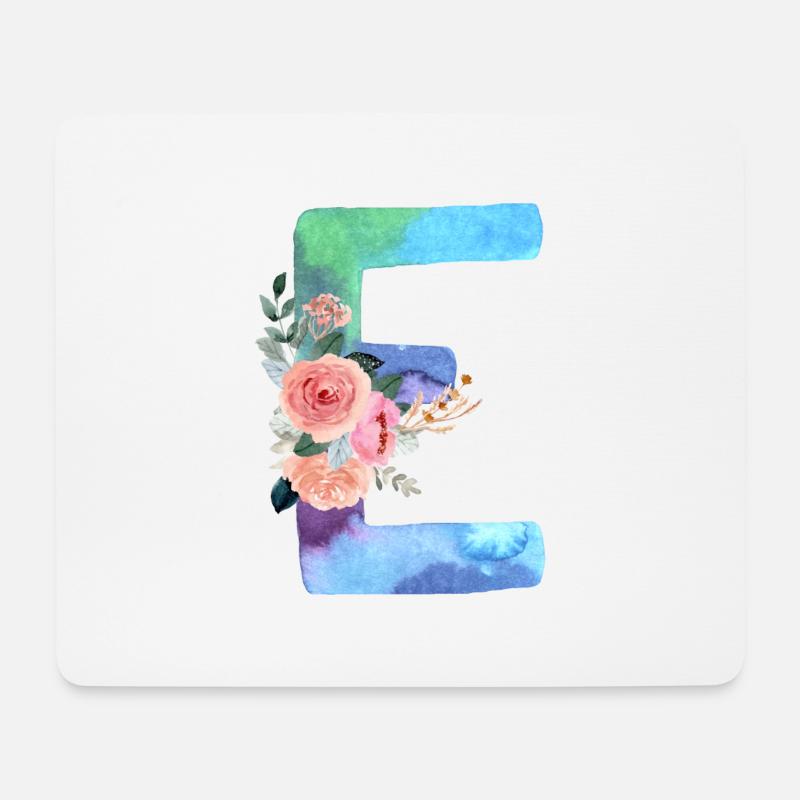 Buchstabe E Aquarell - Mousepad (Querformat) - Weiß