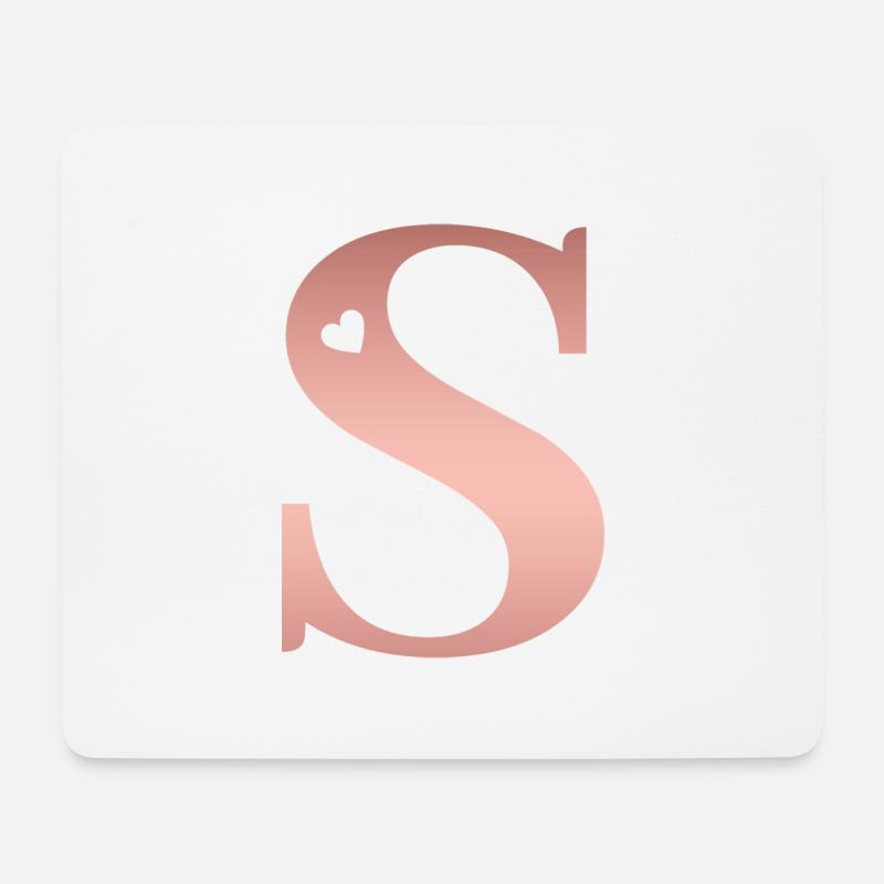 Buchstabe S Roségold - Mousepad (Querformat) - Weiß