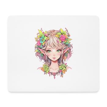 Elfe Anime Fille - Tapis de souris (format paysage) - blanc - Devant