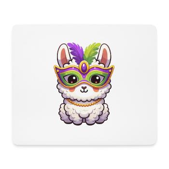 Mardi Gras Llama Party Design - Mouse Pad (horizontal) - white - Front