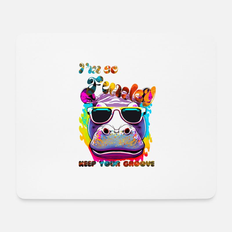 I'm so Funky. Keep your groove. Hippopotamus - Mouse Pad (horizontal) - white