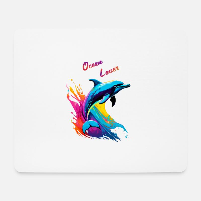Ocean lover. Dolphin - Mouse Pad (horizontal) - white