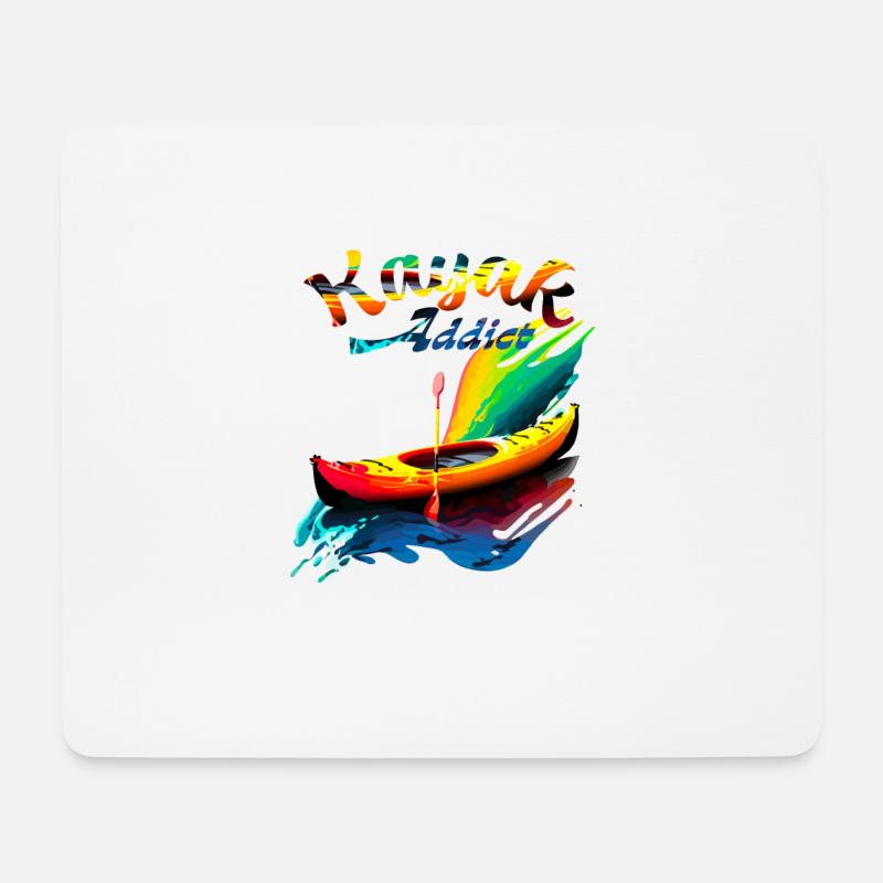 Kajak-Süchtiger - Mousepad (Querformat) - Weiß