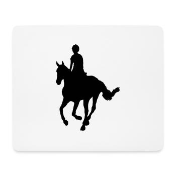Cavalier à cheval - Tapis de souris (format paysage) - blanc - Devant