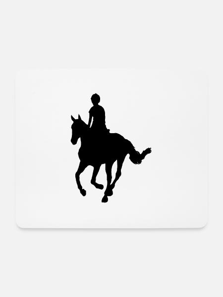 Reiter auf Pferd - Mousepad (Querformat) - Weiß