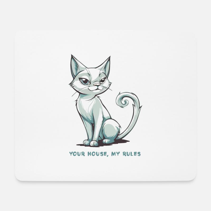 Dein Haus, meine Regeln - Mousepad (Querformat) - Weiß