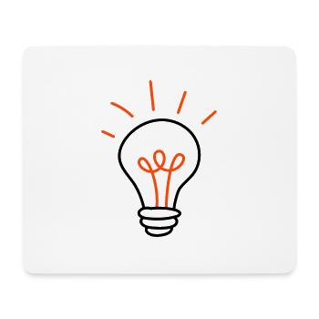 Gluehbirne - 2 Farben - Mousepad (Querformat) - Weiß - Vorne