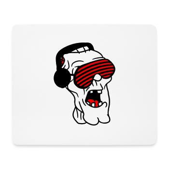 DJ Zombie Monster Horror Halloween Party Music - Mouse Pad (horizontal) - white - Front