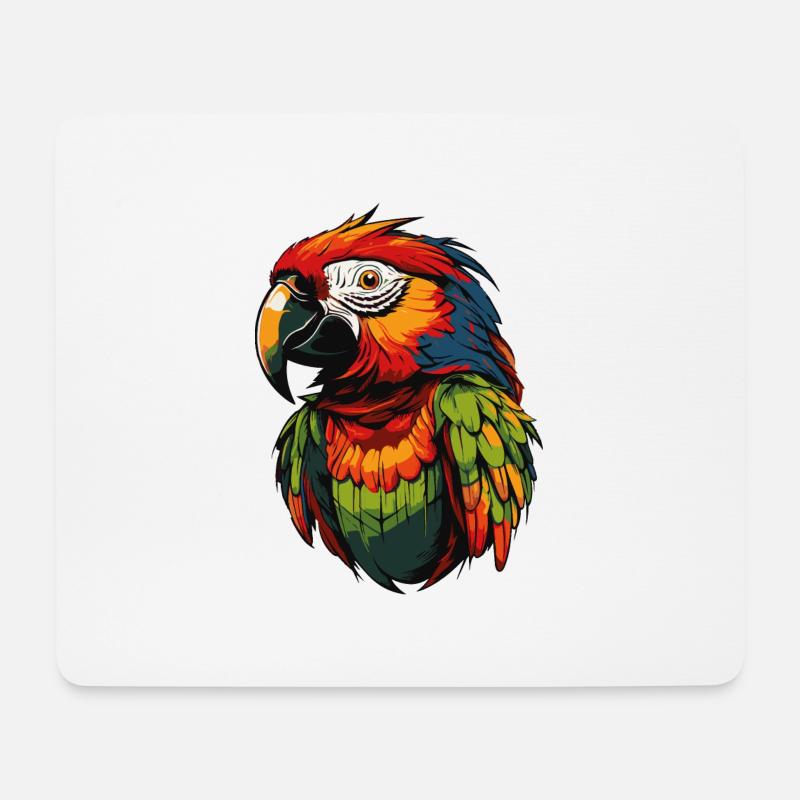 papagei - Mousepad (Querformat) - Weiß