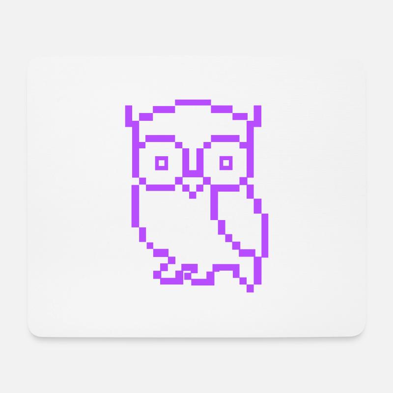 Pixel Eule - Mousepad (Querformat) - Weiß