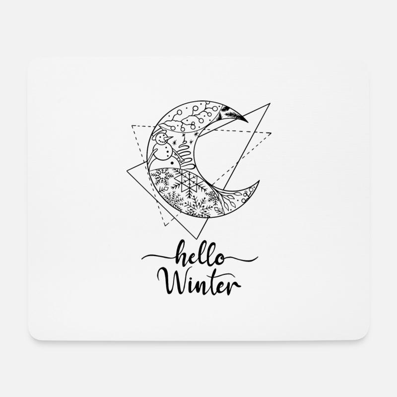 Hallo Winter - Mousepad (Querformat) - Weiß