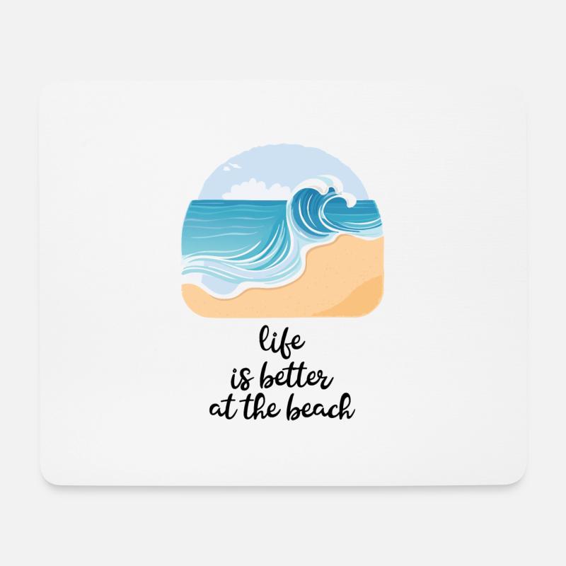 Strandliebe - Mousepad (Querformat) - Weiß
