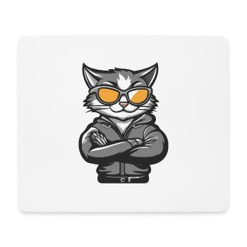 Cat Comic Cool - Mouse Pad (horizontal) - white - Front