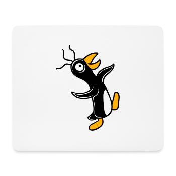 Crazy penguin runs stupid looks stupid silly - Mouse Pad (horizontal) - white - Front