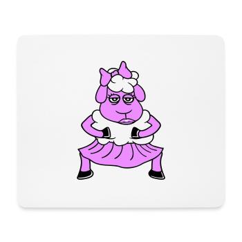 mouton fille femme femme jolie fatiguée jupe de danse - Tapis de souris (format paysage) - blanc - Devant