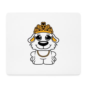Chien Couronne Reine Fille Jolie Princesse Femme - Tapis de souris (format paysage) - blanc - Devant