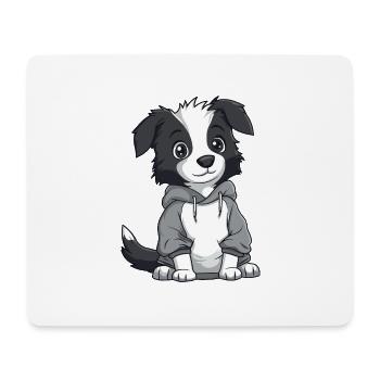 Border Collie Chien Drôle - Tapis de souris (format paysage) - blanc - Devant