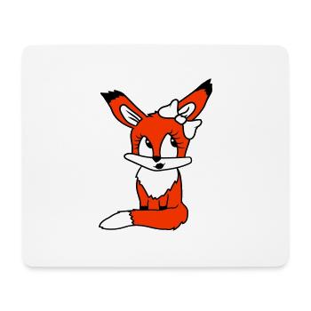 Fox Female Girl Pretty Bow Woman Beautiful - Mouse Pad (horizontal) - white - Front