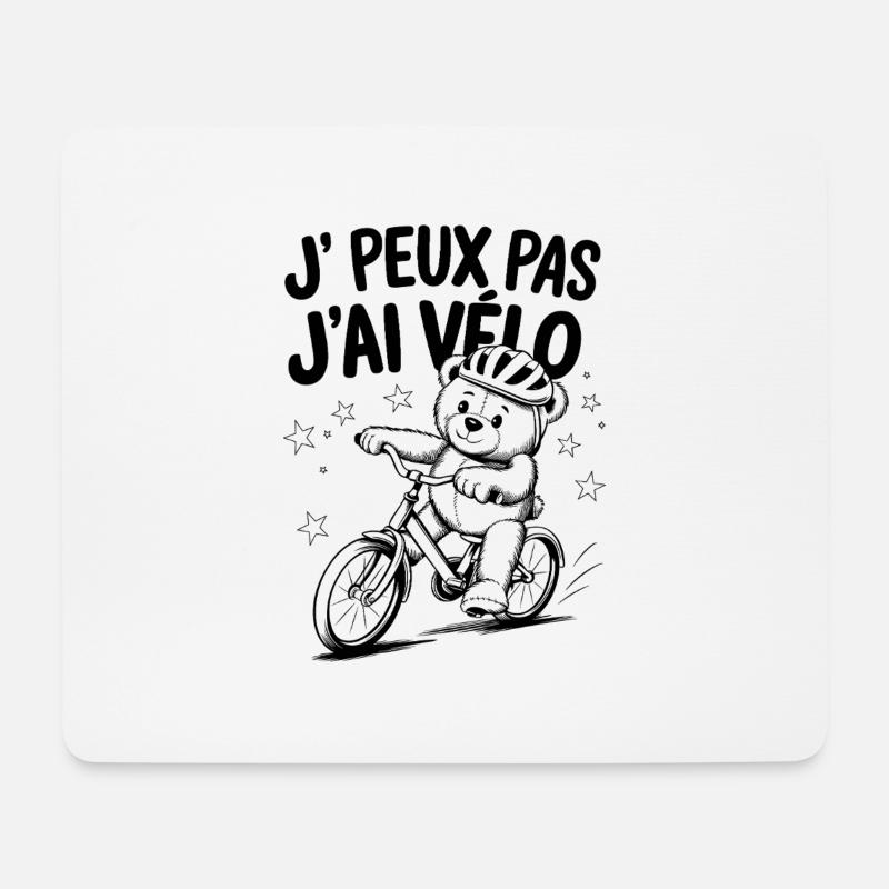 J'peux pas j'ai vélo - Tapis de souris (format paysage) - blanc