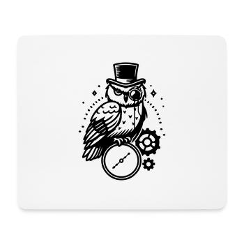 Conception de hibou et d’horloge steampunk - Tapis de souris (format paysage) - blanc - Devant
