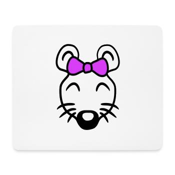 Maus Frau Hübsche Schleife Girl Kleine Ratte Süße - Mousepad (Querformat) - Weiß - Vorne