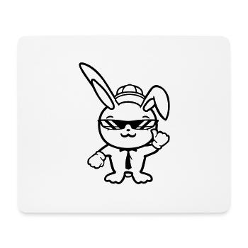 Lunettes de soleil lapin Cappy cravate Cool Hat Comic - Tapis de souris (format paysage) - blanc - Devant
