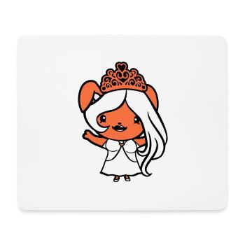 Bunny Princess Queen Crown Waving Pretty Hair - Mouse Pad (horizontal) - white - Front