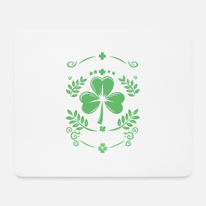 T-shirt Trèfle de la Saint-Patrick – Lucky Clover - Tapis de souris (format paysage) - blanc