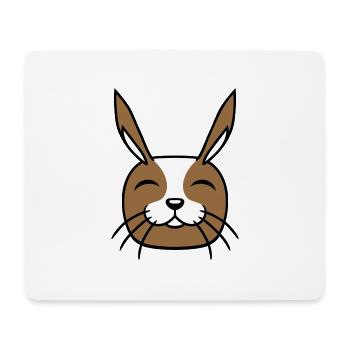 Hase Lustig Gesicht Lächeln glücklich freundlich - Mousepad (Querformat) - Weiß - Vorne