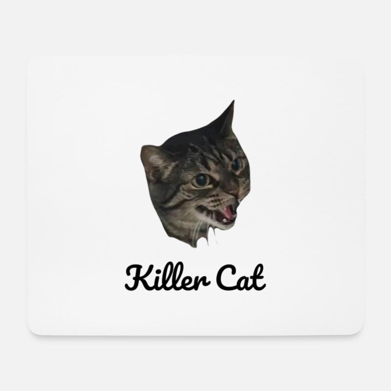 Killer Cat - Mousepad (Querformat) - Weiß