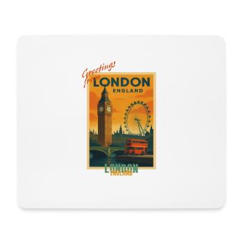Illustration de voyage vintage à Londres - Angleterre - Tapis de souris (format paysage) - blanc - Devant
