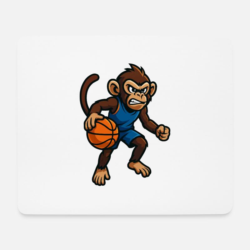 affe basketball - Mousepad (Querformat) - Weiß