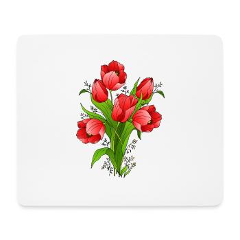 Blumen - Mousepad (Querformat) - Weiß - Vorne