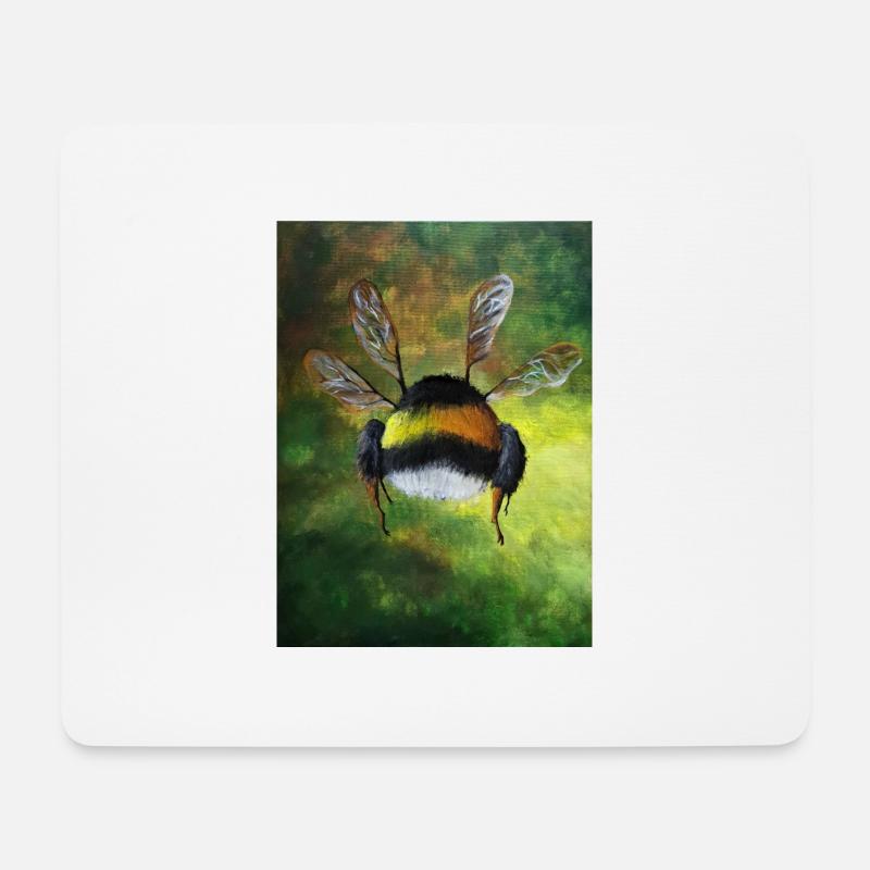 Wildbiene - Mousepad (Querformat) - Weiß