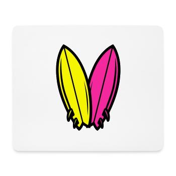 Surfbrett Symbol Surfen - Mousepad (Querformat) - Weiß - Vorne