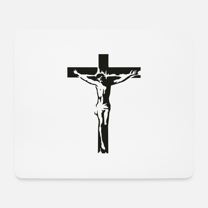 Jesus 02 - Mousepad (Querformat) - Weiß