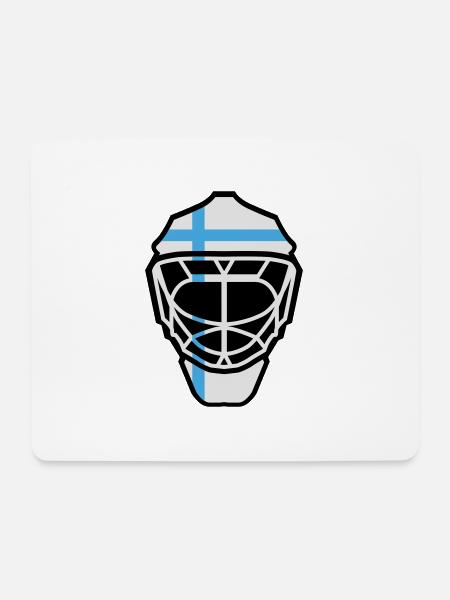 Hockey Goalie Maske Finland - Mousepad (Querformat) - Weiß