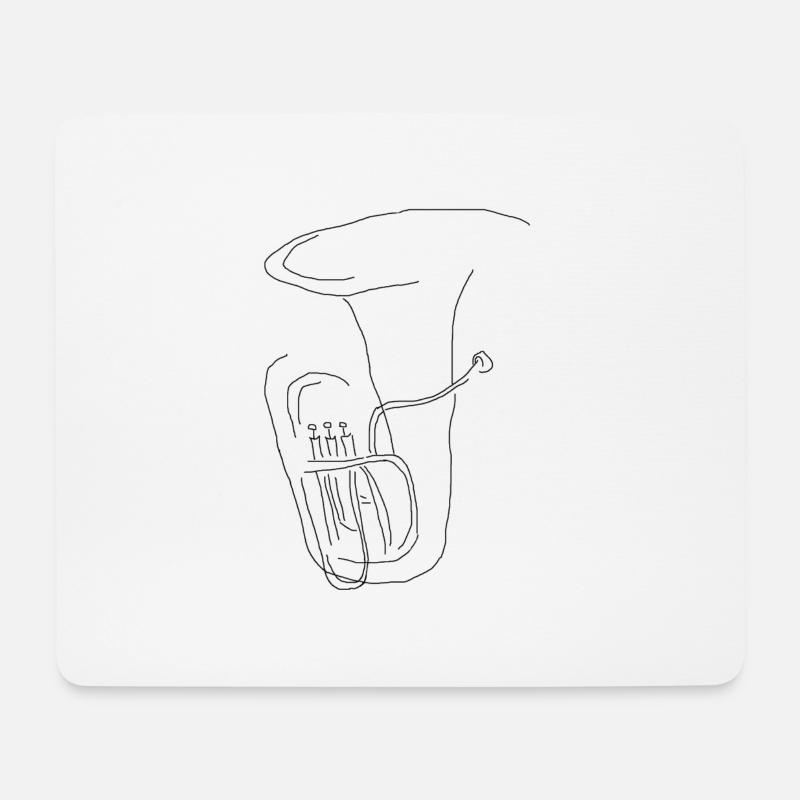 tuba - Tapis de souris (format paysage) - blanc