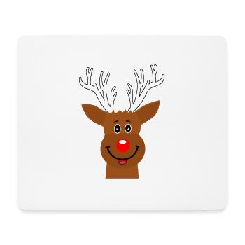 Renne Rudolph Idée cadeau - Tapis de souris (format paysage) - blanc - Devant