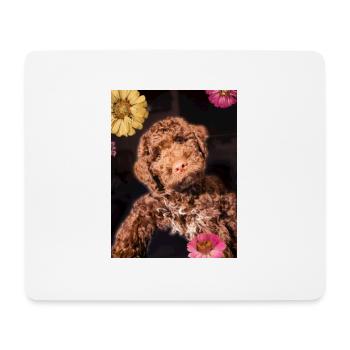 Lagotto Puppy with flowers - Mousepad (Querformat) - Weiß - Vorne