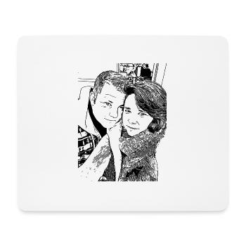 Liebespaar Zeichnung Design - Mousepad (Querformat) - Weiß - Vorne
