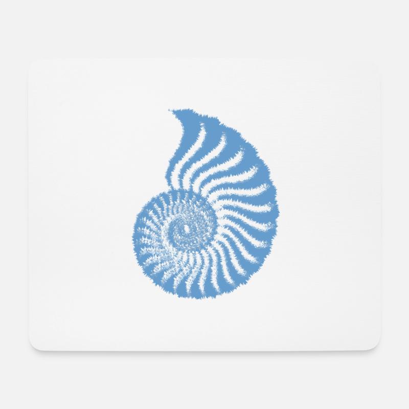 Nautilus (Fuzzy-Blue-Edition) - Mousepad (Querformat) - Weiß
