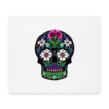 Floral Sugar Skull | Mexican Day of the Dead  - Mouse Pad (horizontal) - white - Front