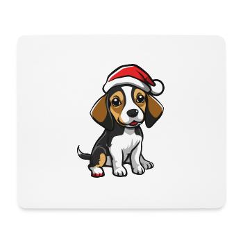 Beagle Dog Christmas - Mouse Pad (horizontal) - white - Front