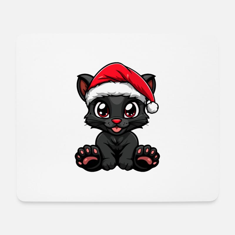 Panther Weihnachten Christmas - Mousepad (Querformat) - Weiß