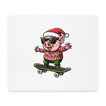 Pig Christmas Funny - Mouse Pad (horizontal) - white - Front