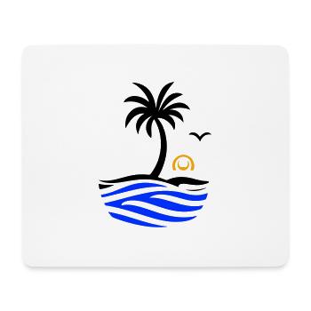Ozean Palme Sommer - Mousepad (Querformat) - Weiß - Vorne